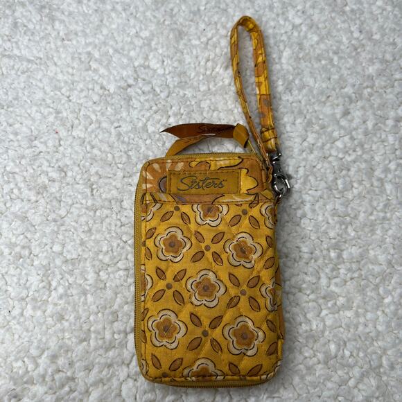 Sisters ID Wristlet Wallet Mustard Print - Picture 2 of 9